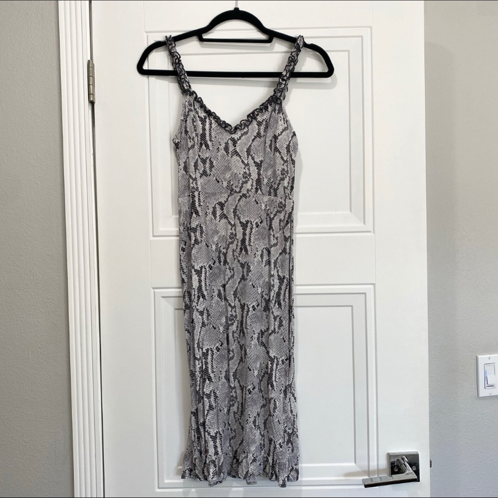 Snakeskin Midi Dress - XS
